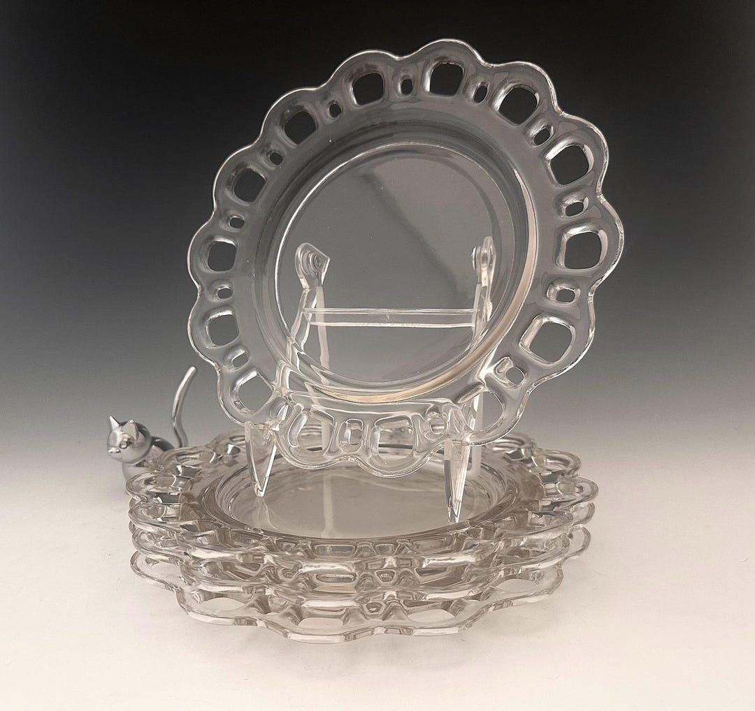 Lancaster Open Work or Lace Edge Pattern - Set of 4 Plates - Salad or ...