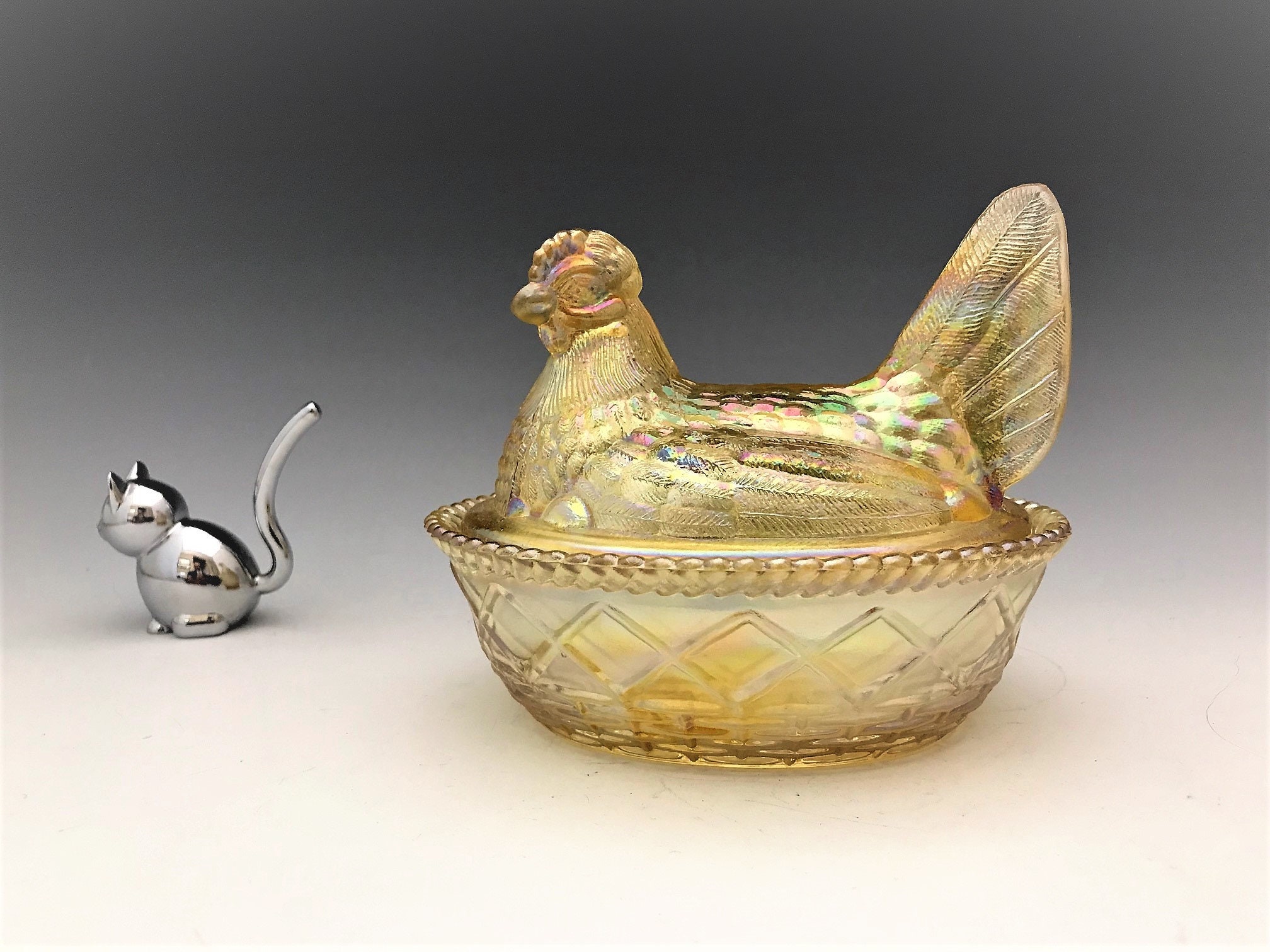 Westmoreland Iridescent Gold Hen On Nest Chicken Lovers Unite