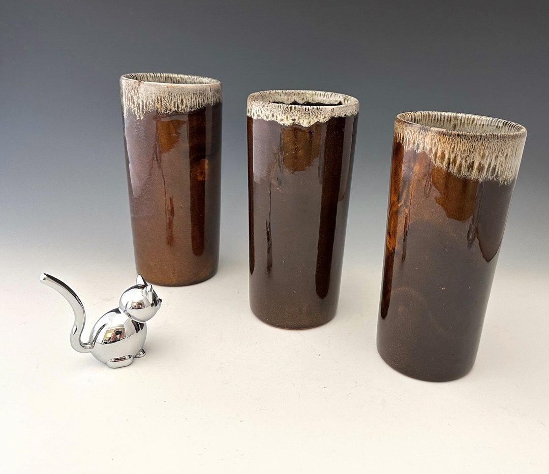 Vintage Van Briggle Drip Glaze Pottery Drinking Glasses Set Etsy