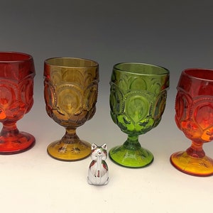 L.E. Smith Moon and Star Goblets (No. 3602) - Set of 4