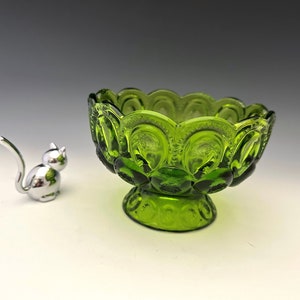 L.E. Smith Moon and Star Compote (No. 5203) - Antique Green