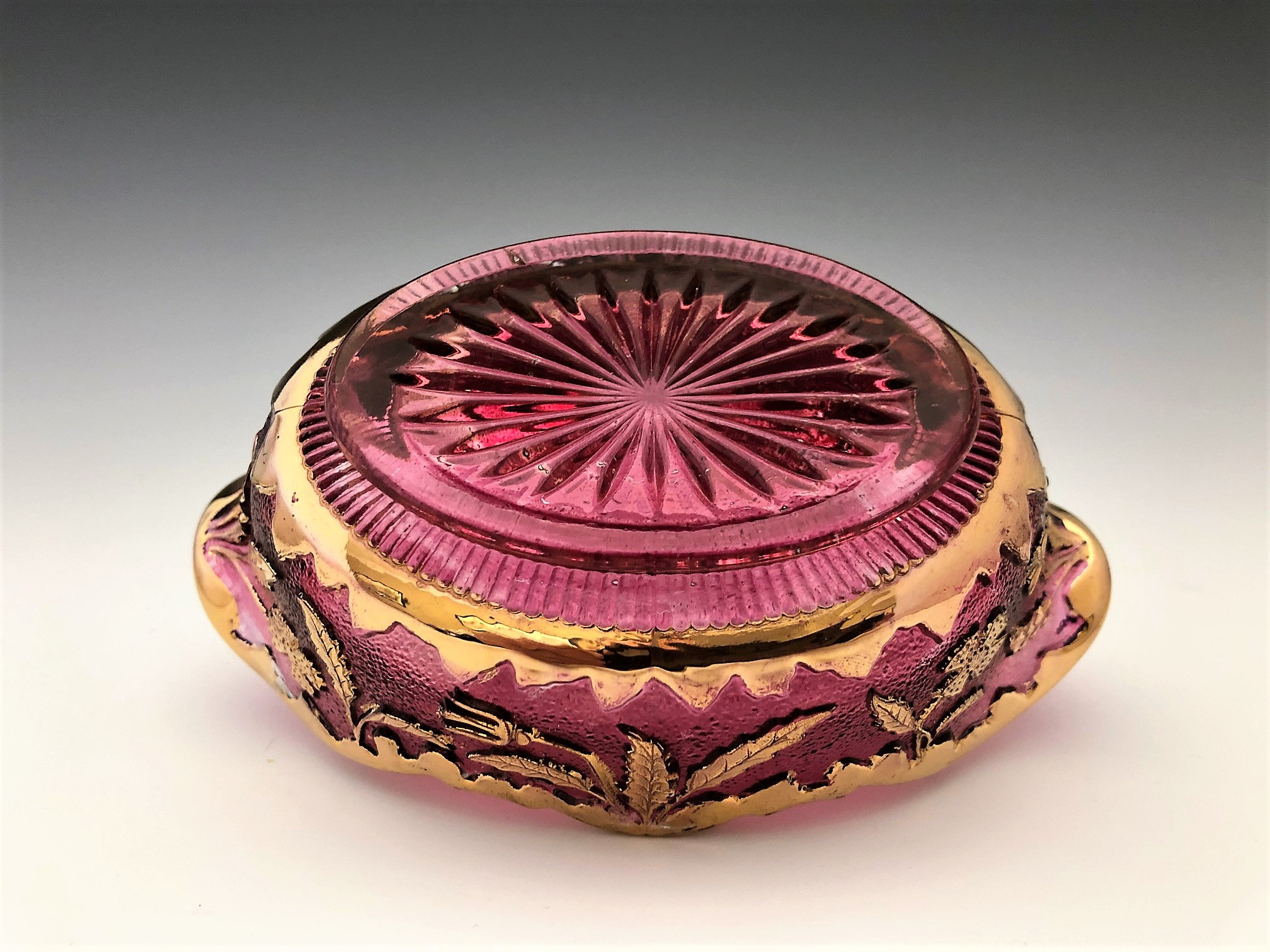 Set of 6 EAPG Rose Stained Berry Bowls U.S. Glass Company No. 15065