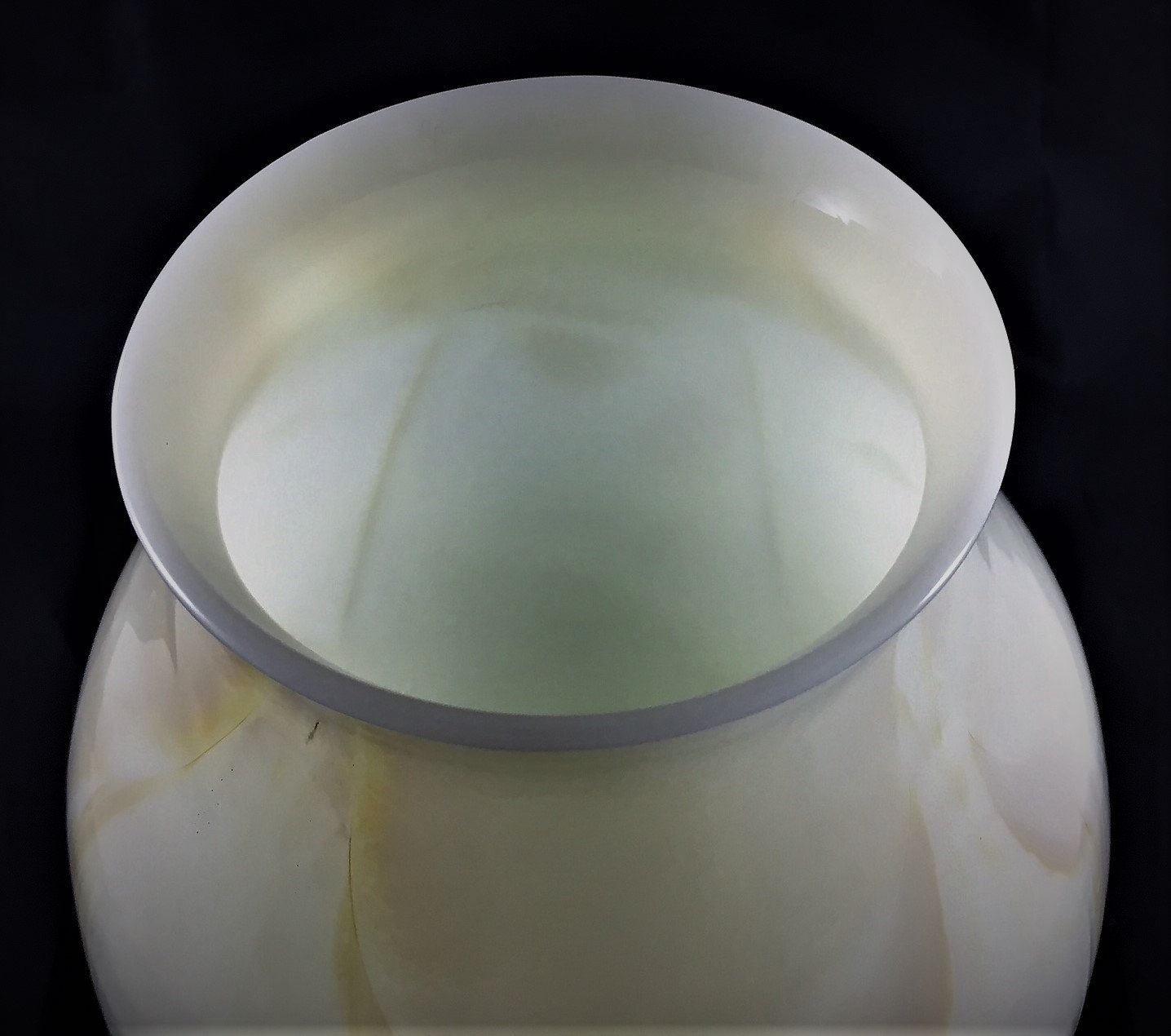 Vintage Opaline Vase Alabaster or Marble Colored Glass Vase Glowing