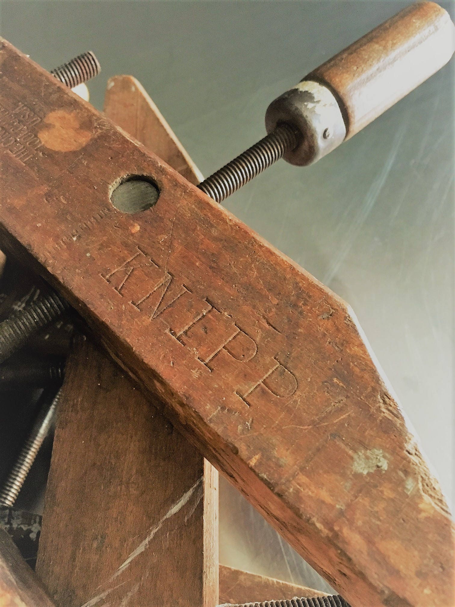 Three Vintage Adjustable Parallel Wood Clamps - Cincinnati ...