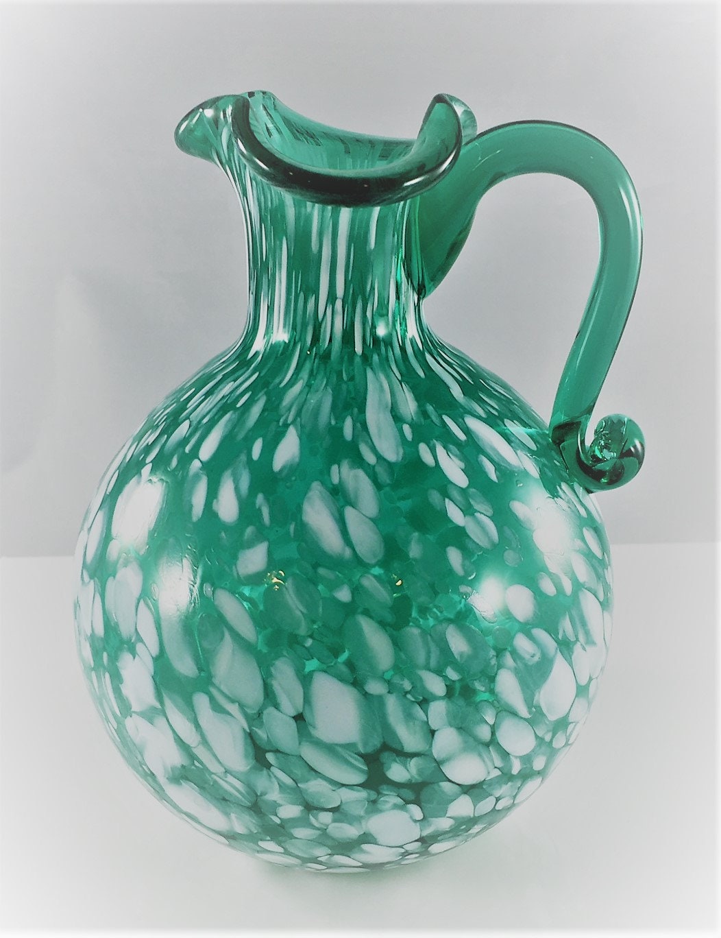 Spatter Glass Cruet Hand Blown Glass Rainbow Glass Company Mid