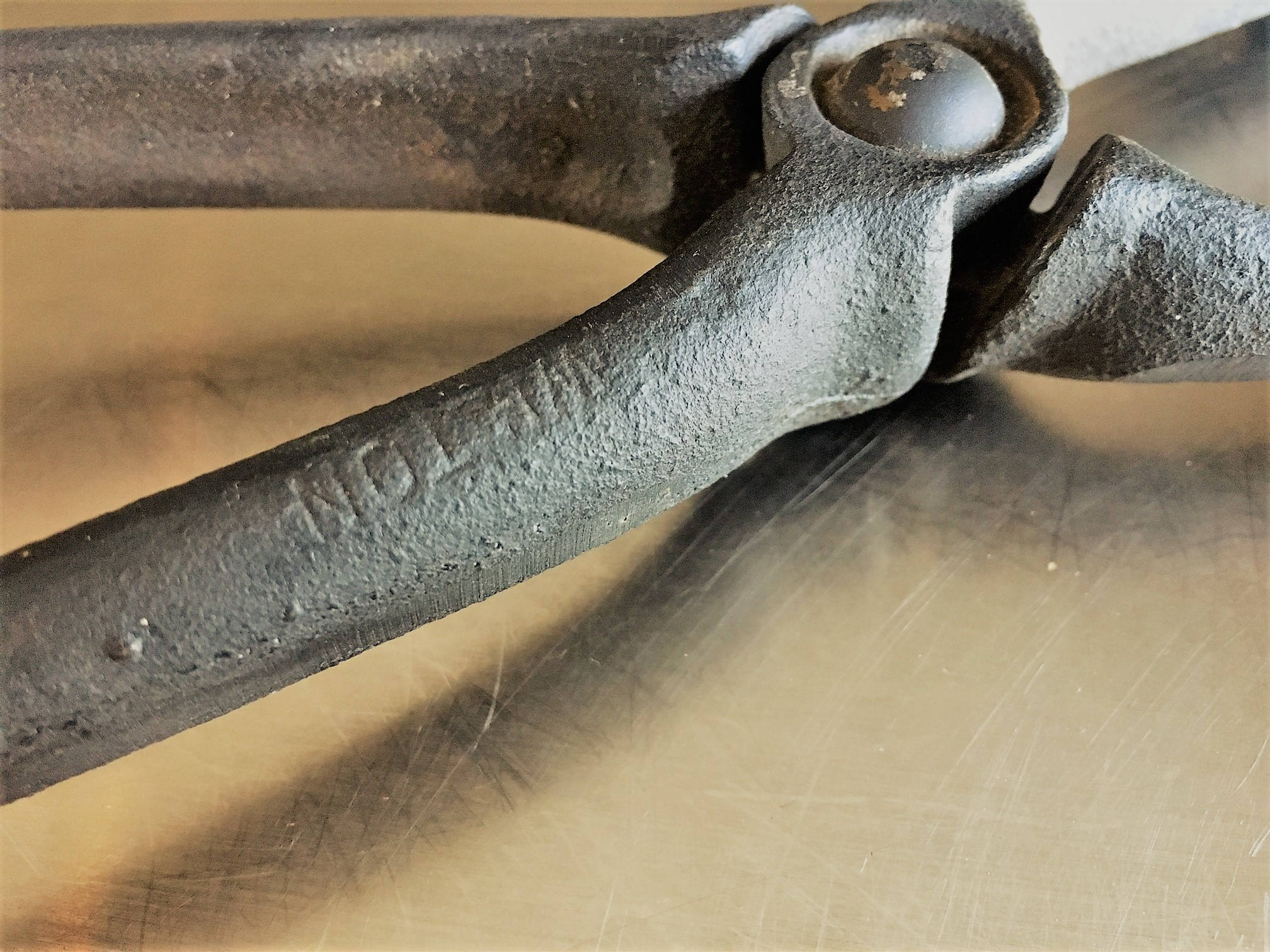 Vintage Cast Iron Wilton Tongs Forked Ends Fireplace Wood Stove