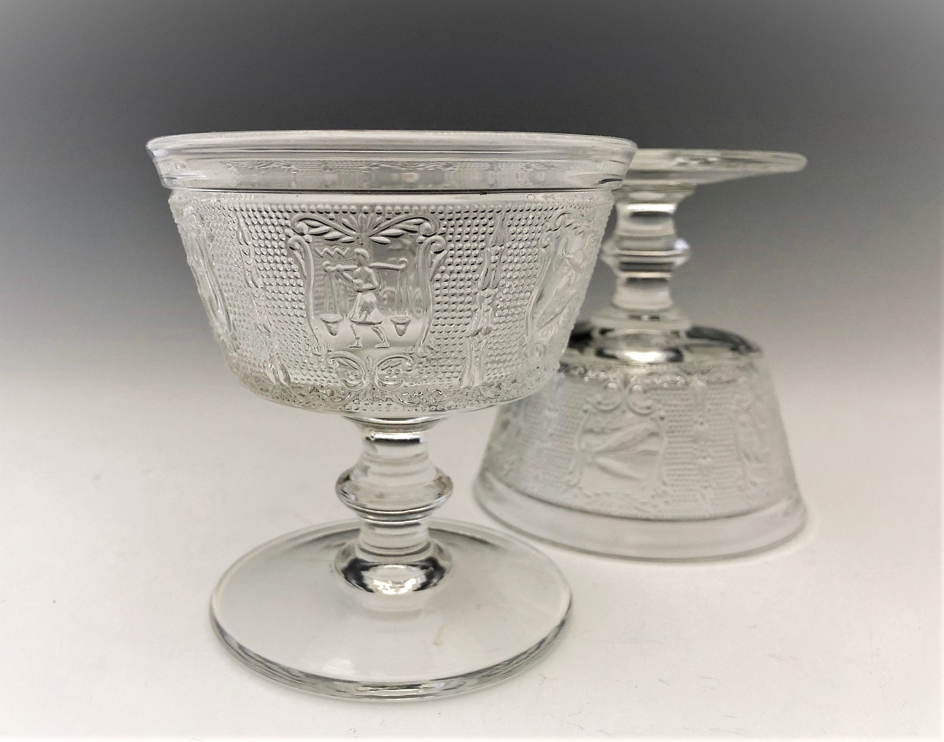 Imperial Glass Zodiac Pattern (1590) Set of 5 Champagne/Footed