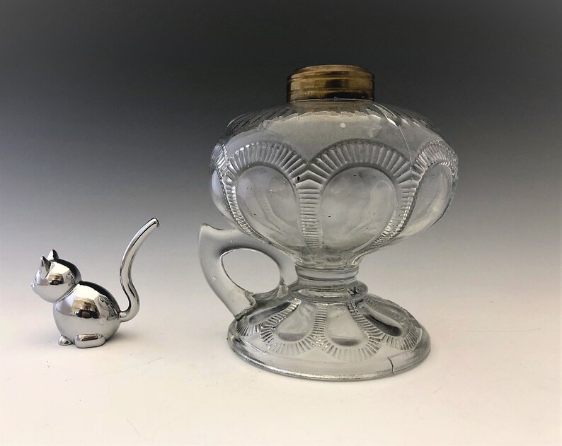 Imperial Glass Zipper Loop Oil Lamp Burner and Chimney Etsy
