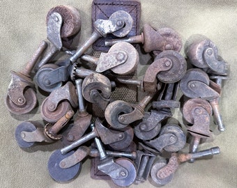 Assortment of Wooden and Metal Casters - Collection of 20