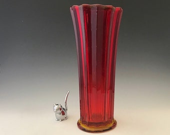 Indiana Glass #1005 Vase - Vertical Ribs - Canterbury Collection - Mid Century Vase