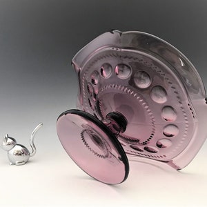 Tiffin Antique Thumbprint No. 4016-47 Compote in Plum - Kings Crown Molds