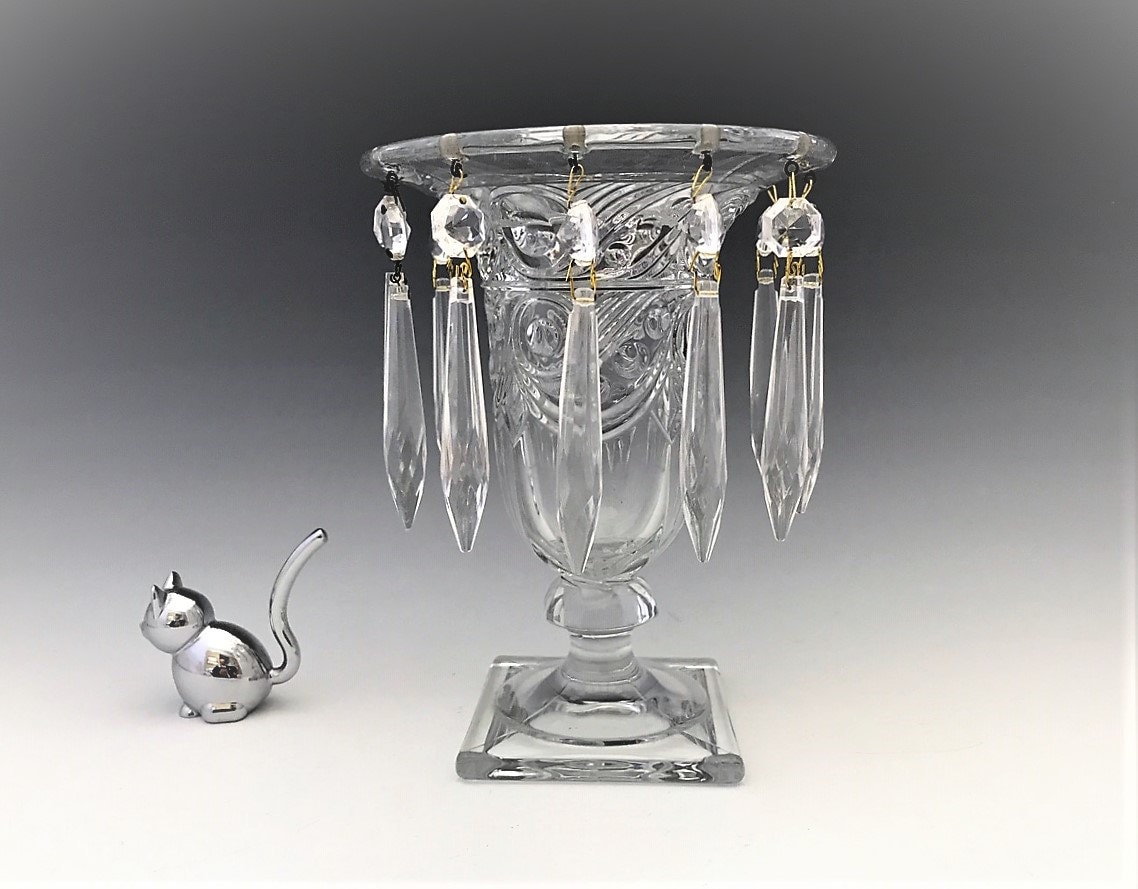 Heisey Ipswich Candle Vase With Prisms