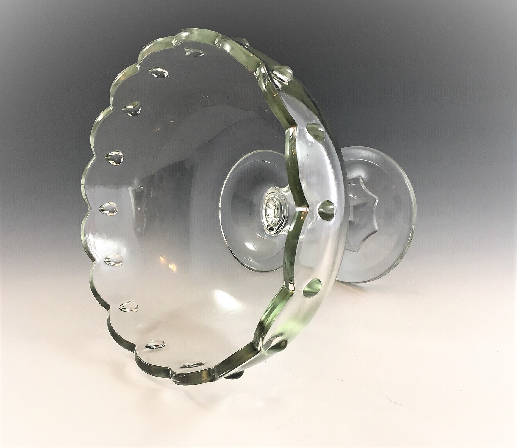 Indiana Glass Compote Teardrop Pattern (1011) Vintage Clear Glass Compote