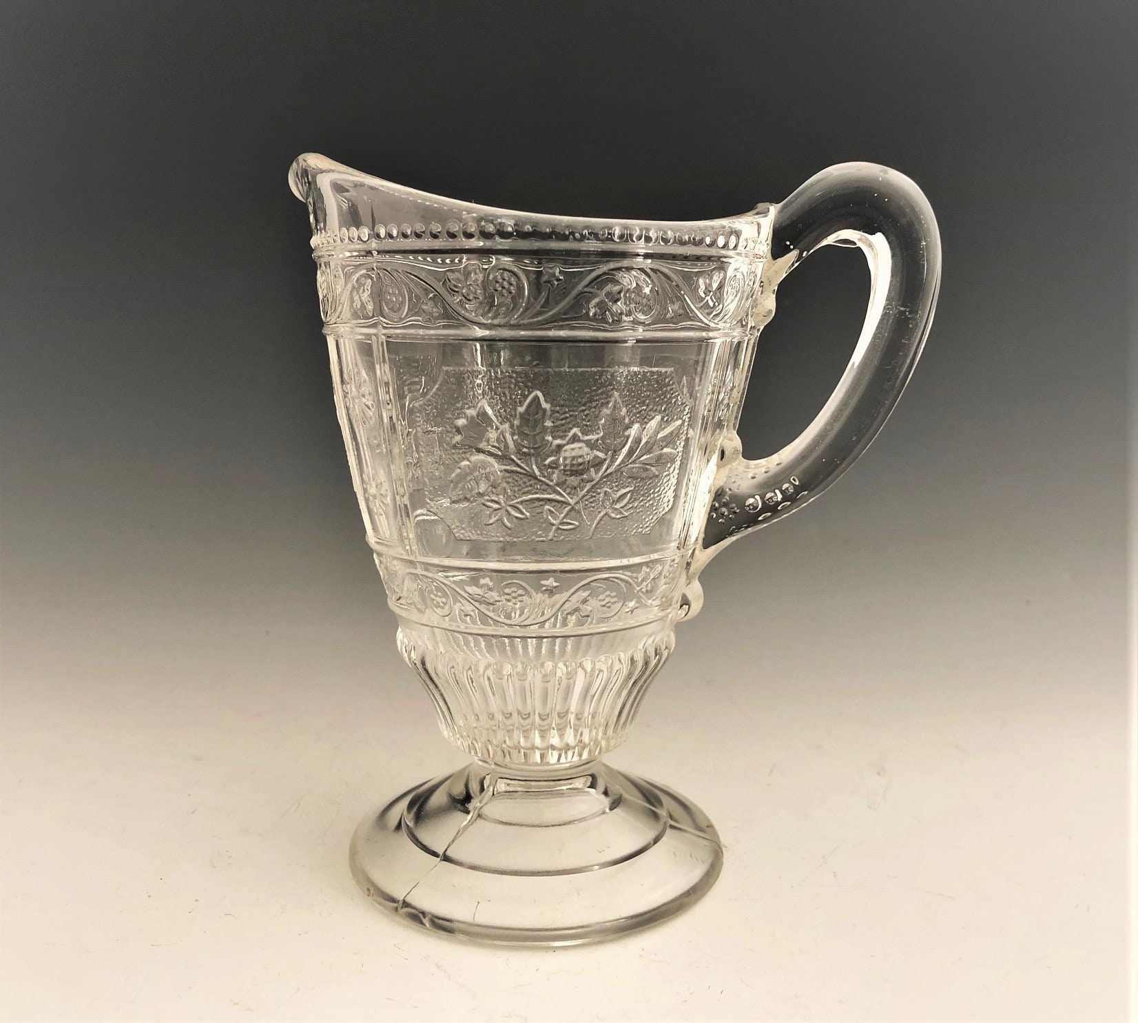 EAPG Creamer Bryce Brothers Glass Wreath Pattern (OMN) AKA Willow