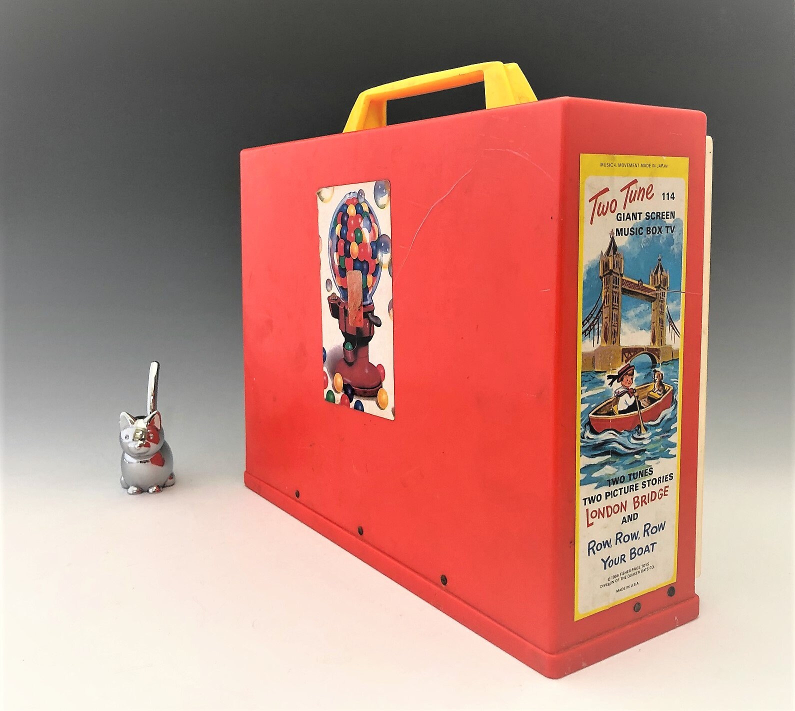 Fisher Price Wind Up TV Two Tune Giant Screen Music Box TV London