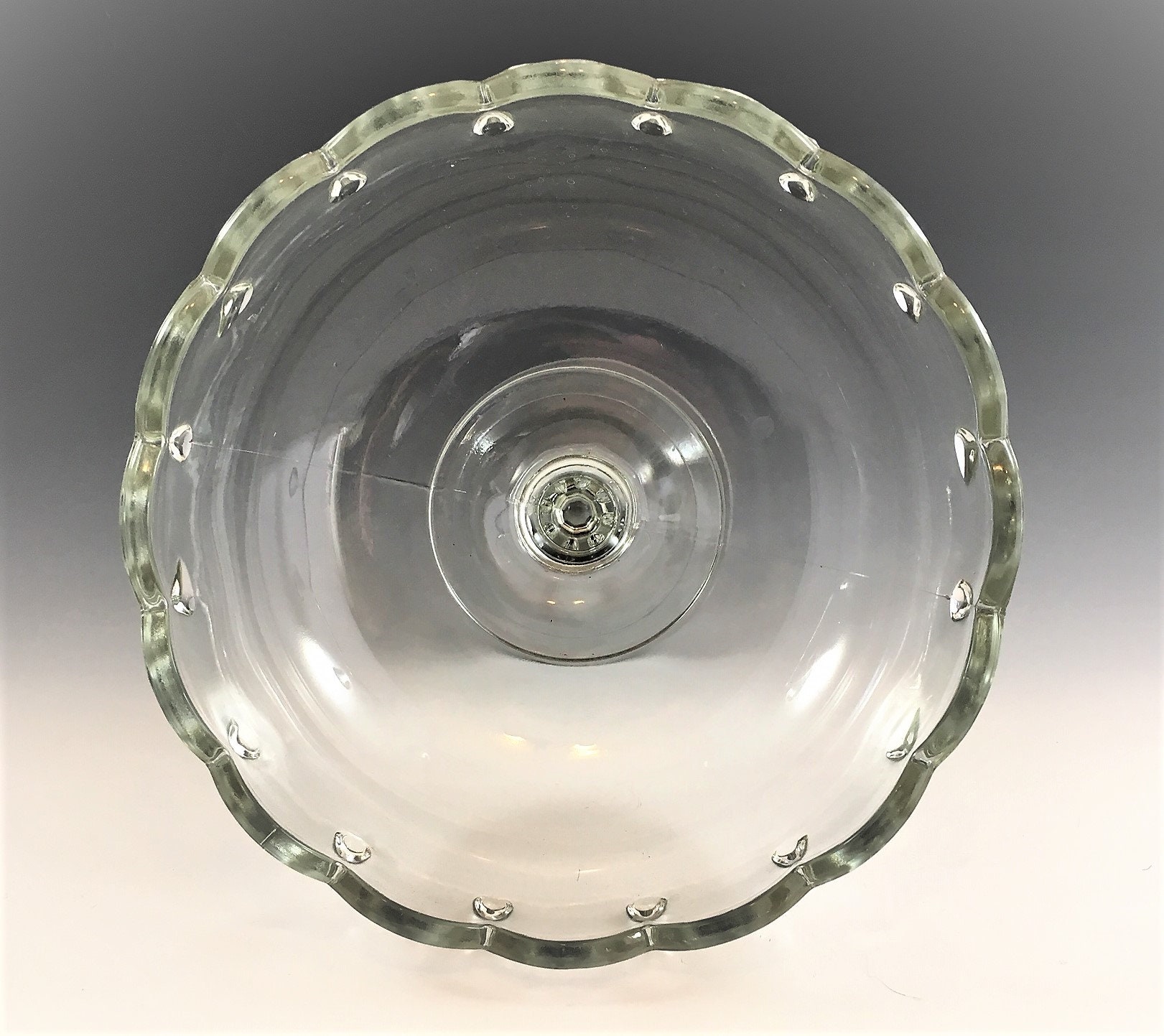 Indiana Glass Compote Teardrop Pattern (1011) Vintage Clear Glass Compote