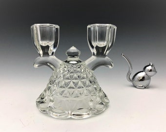 Imperial No. 749 Laced Edge twin candlestick - Elegant Glass Candle Holder
