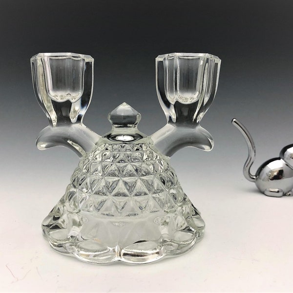Imperial No. 749 Laced Edge twin candlestick - Elegant Glass Candle Holder