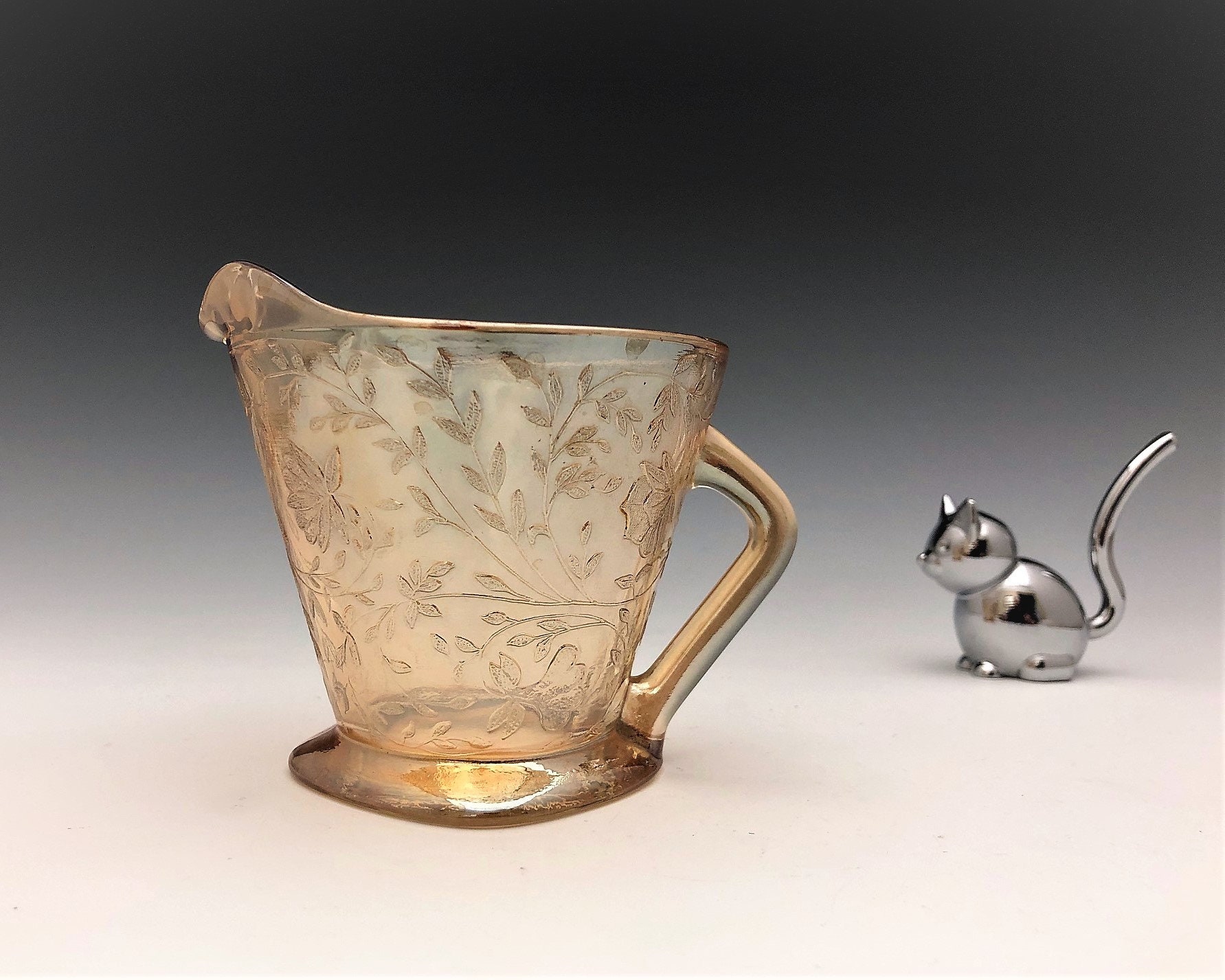 Glass Louisa Iridescent Floragold Creamer or Cream