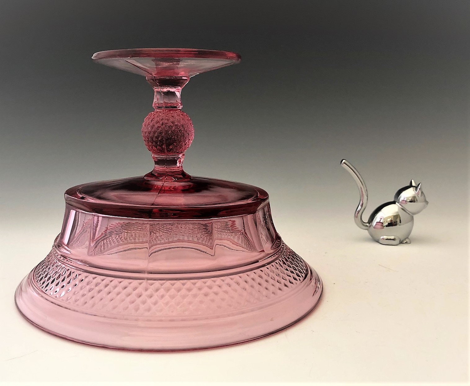 Viking Glass Compote Mt. Vernon Pattern (1600) Thistle Compote