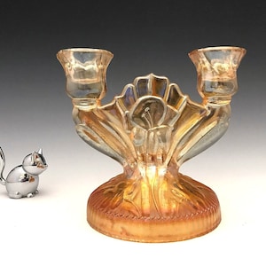 Jeannette Iris Iridescent Two Light Candlestick