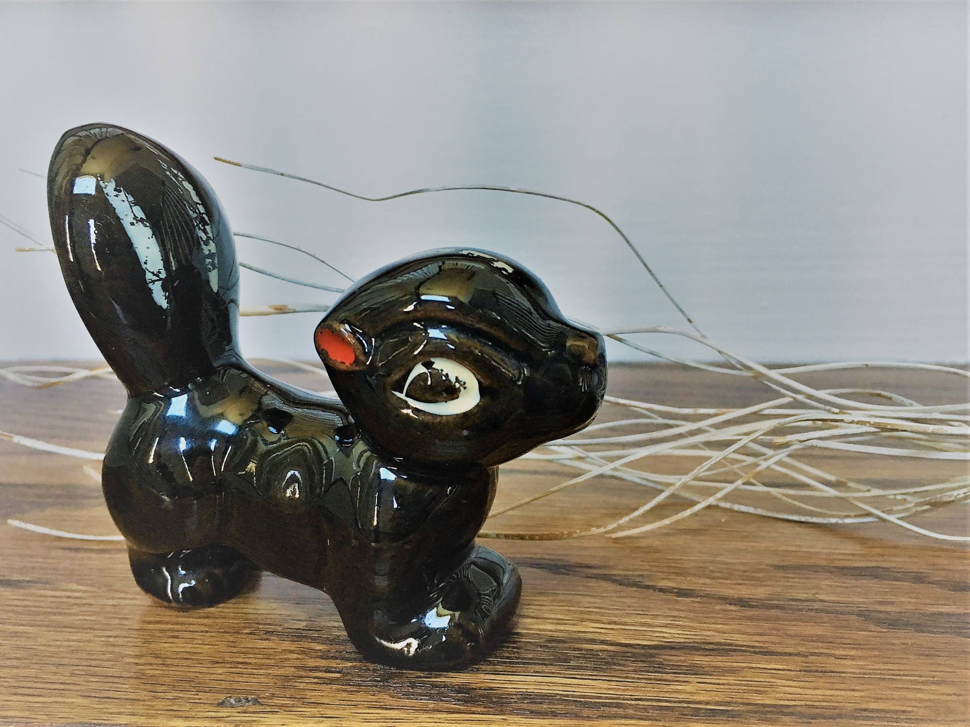 Vintage Ceramic Skunk Figurine Shabby Chic Made in Japan