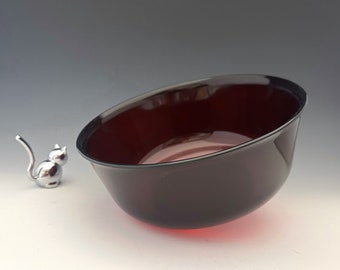 Vintage Arcoroc Classique Ruby Salad Bowl - Made in France