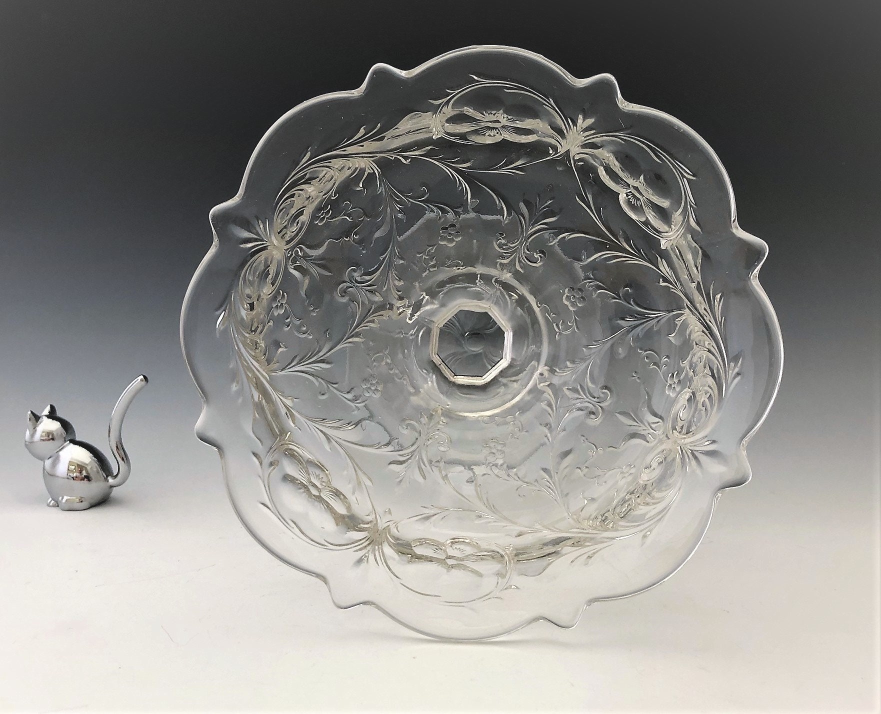 McKee Rock Crystal Footed Compote Elegant Entertaining Elegant