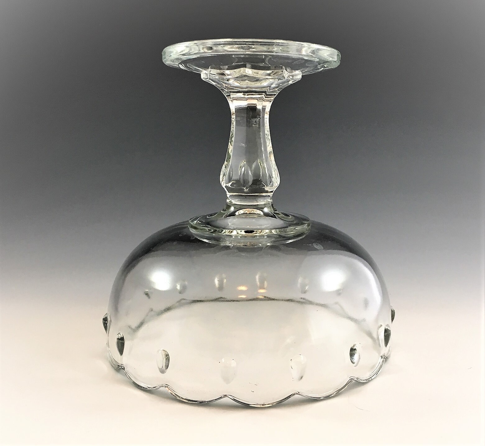 Indiana Glass Compote Teardrop Pattern (1011) Vintage Clear Glass Compote
