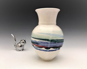 Cathy and David Robinson Stoneware Vase - Vintage Pottery - Robinson Studios - Weare New Hampshire