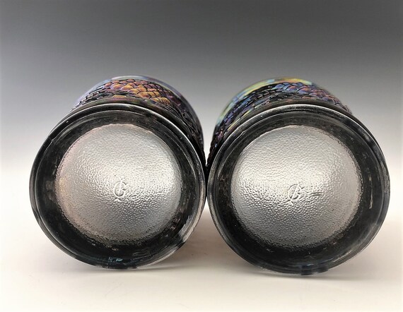 Imperial Glass Grape Pattern - Peacock Carnival Water Set