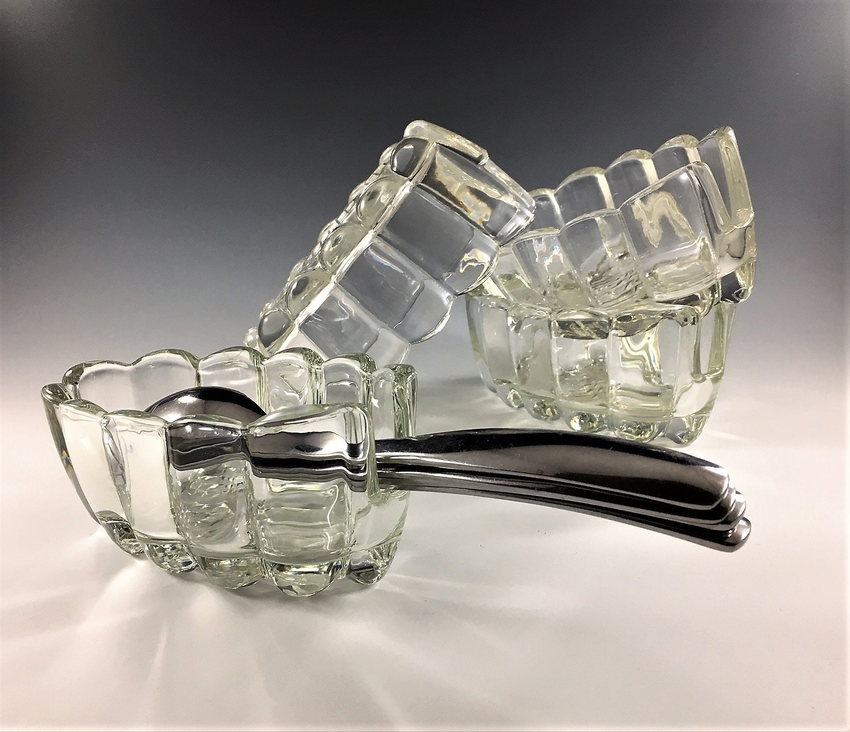 Set of 4 Princess House Spoon Rests Number 438 Spoon Holder Vintage