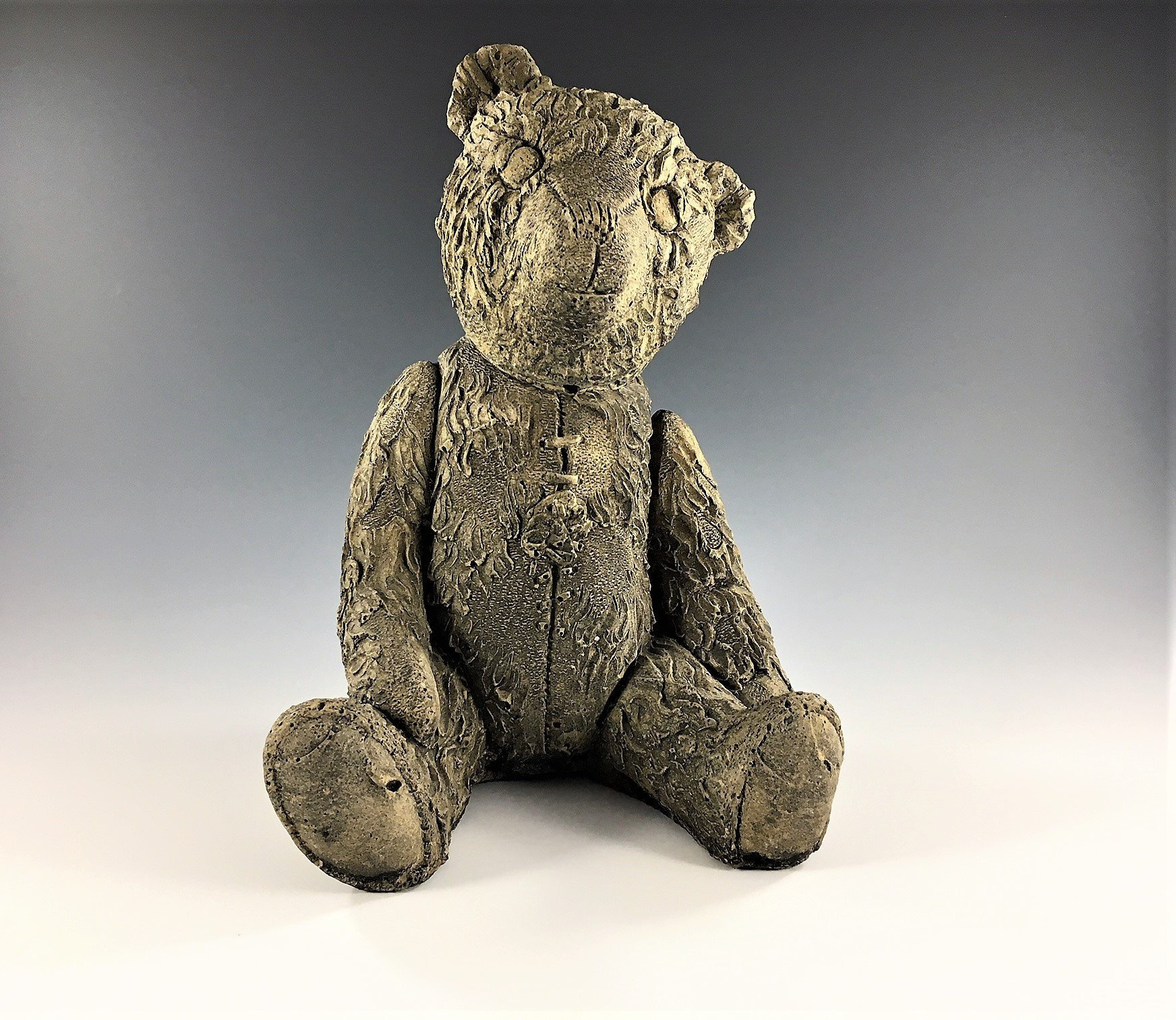Vintage Teddy Bear Statuary Heavy Faux Stone Bear Garden Bear