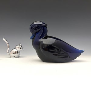 Heisey By Imperial Ultra Blue &quot;Wood Duck&quot; - Sitting Duck - Hard to Find