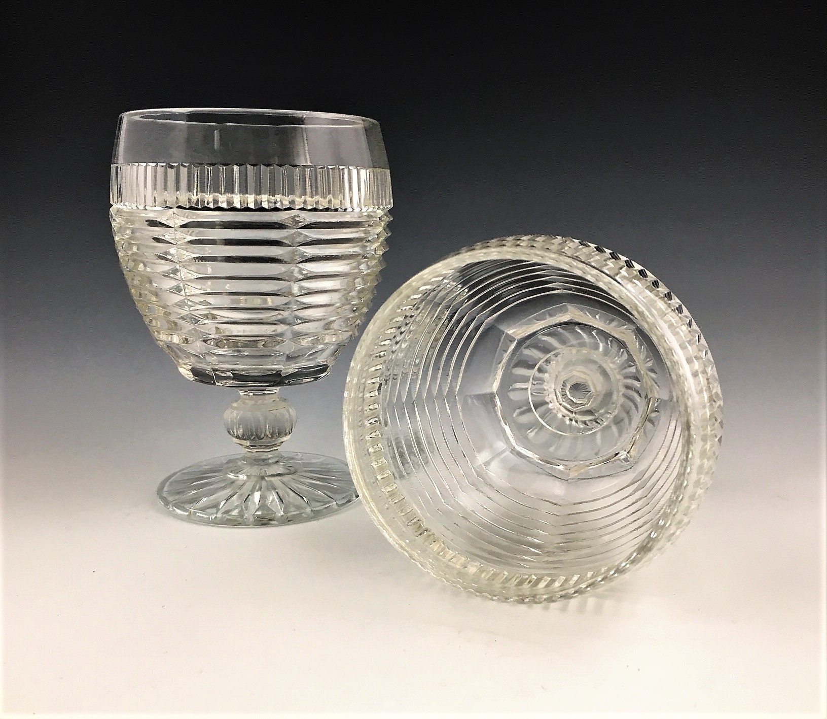 Stunning Art Deco Style Goblets Set of Four Footed Tumblers