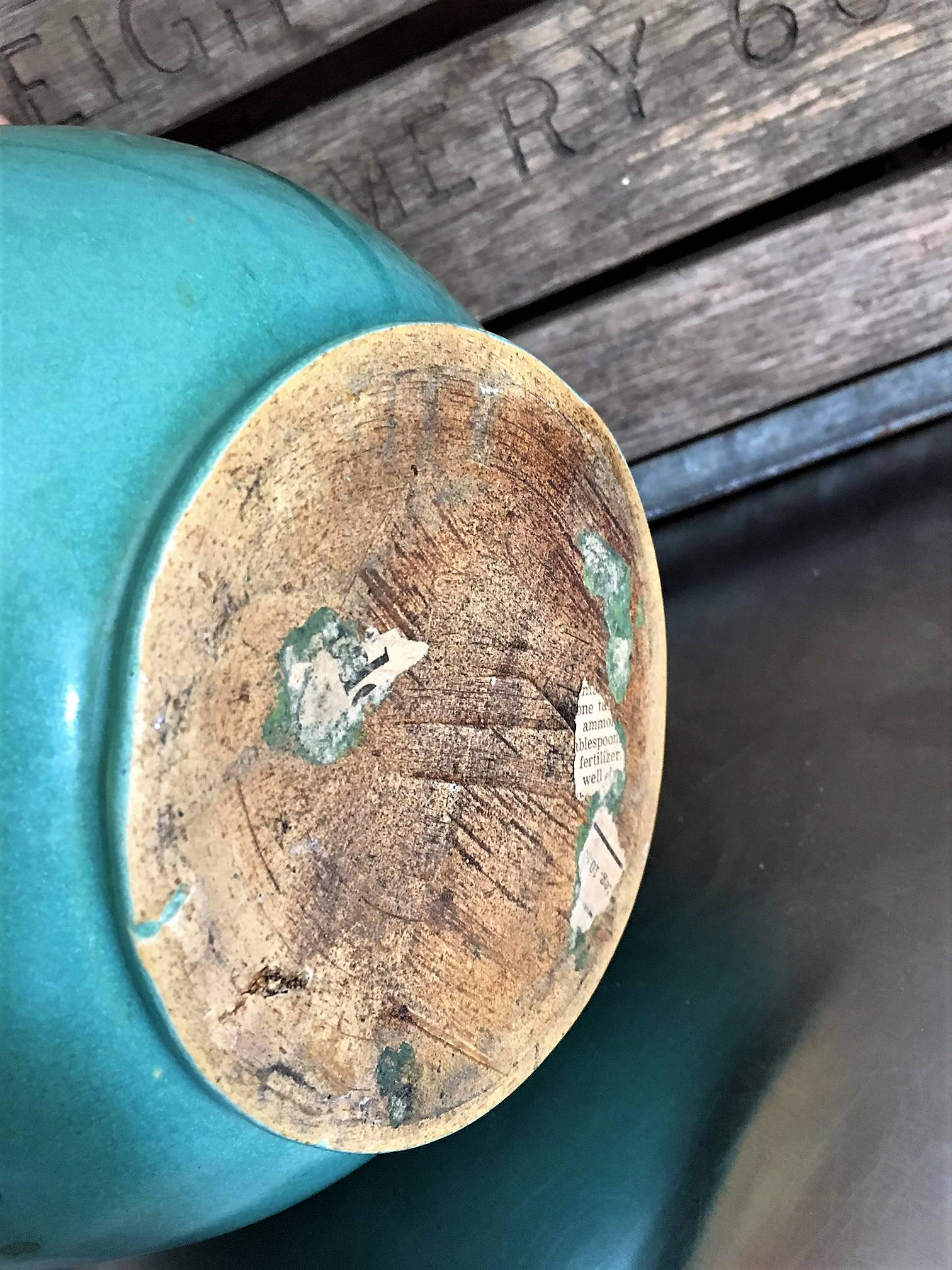 Vintage Green Ceramic Ball Jug Pitcher With Ice Lip