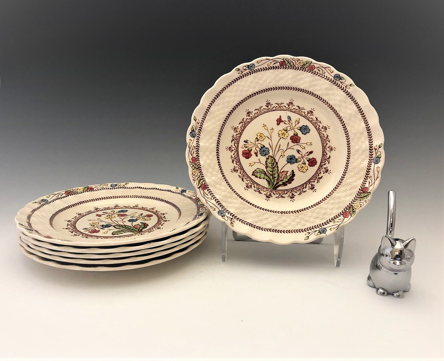 Vintage Copeland Spode Cowslip S713 Pattern Bread and Butter Plates (8)