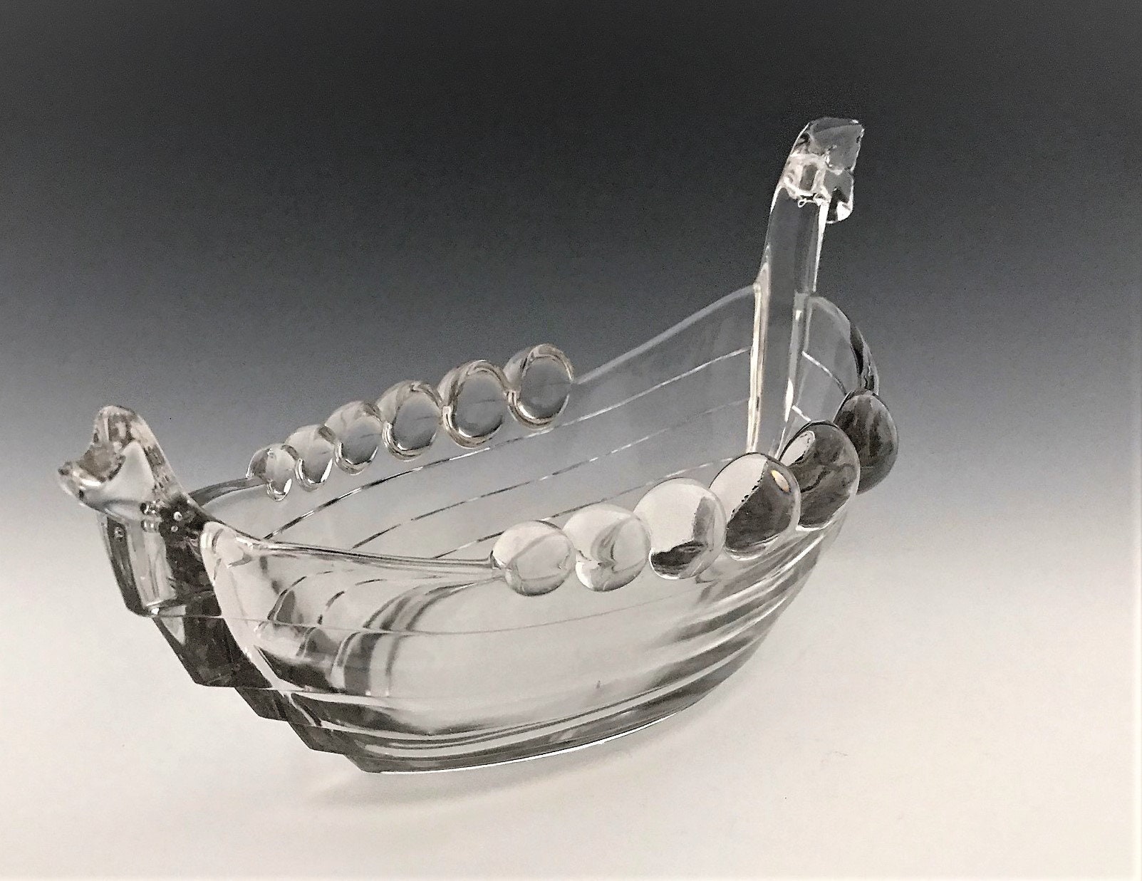 Duncan & Miller Viking Boat Depression Era Elegant Glass Large
