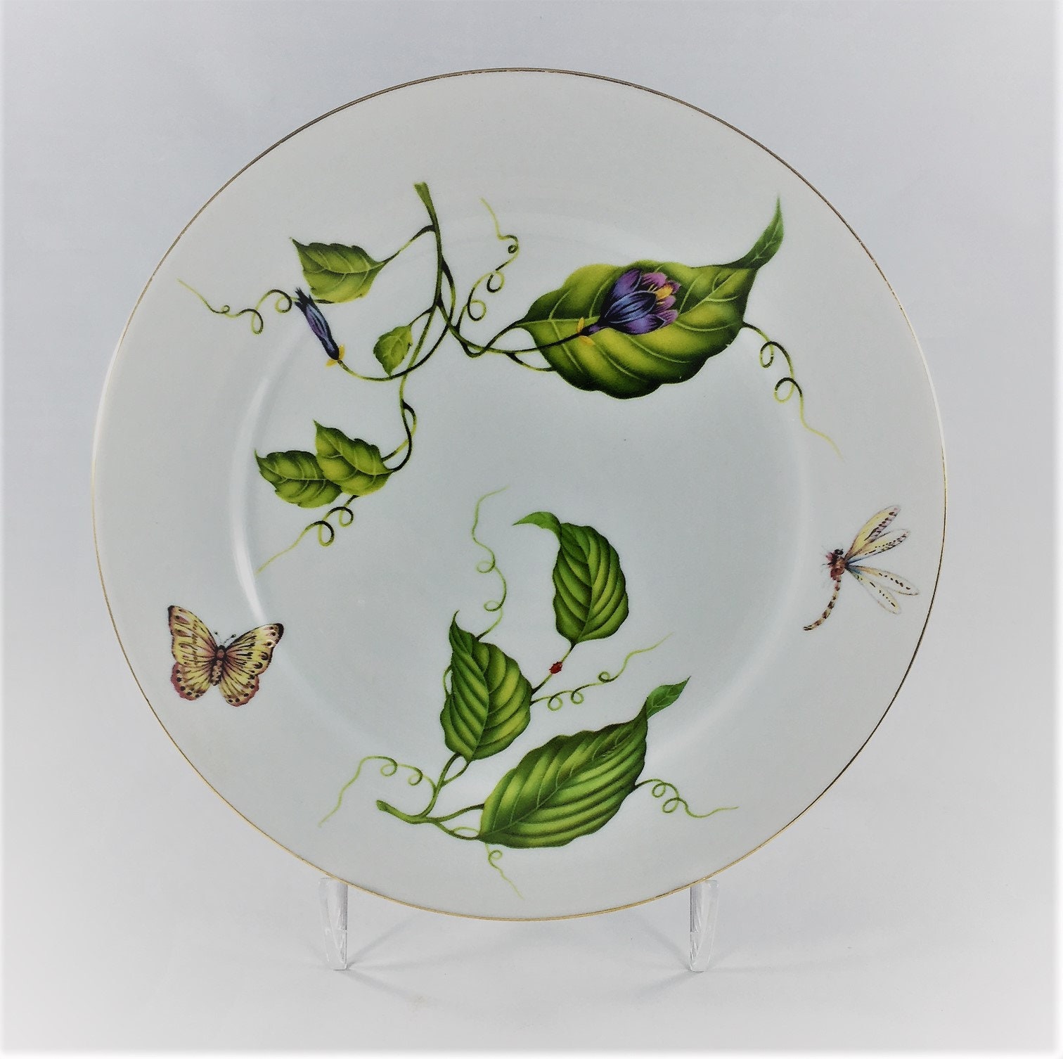 Set of 2 Vintage Godinger & Company Jardin Plates 8 Inch Dessert/Pie