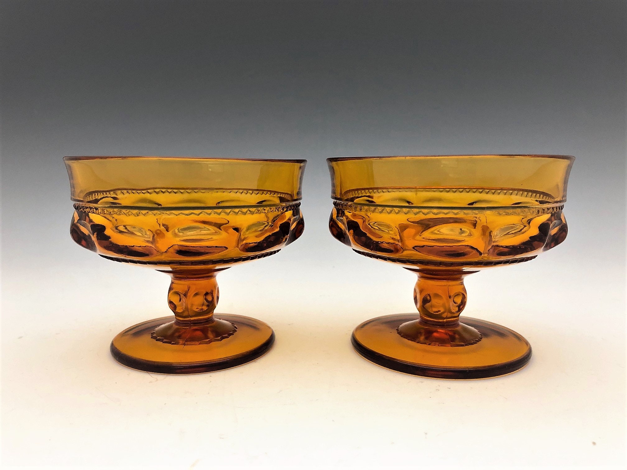 Set of 4 Indiana Glass King's Crown Champagne/Tall Sherbets Vintage
