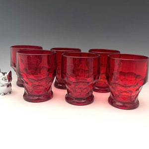 Viking Glass Georgian Ruby Five-Ounce Flat Tumblers - Set of 6 - Hard to Find