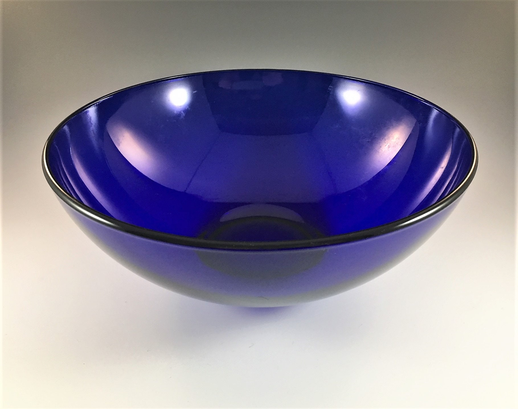 Large Cobalt Blue Large Fruit Bowl 10 Inch Diameter Decorative Bowl