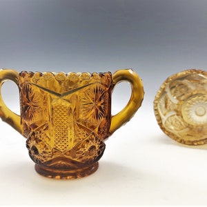 Set of Two Imperial Glass Amber Toothpick or Match Holders