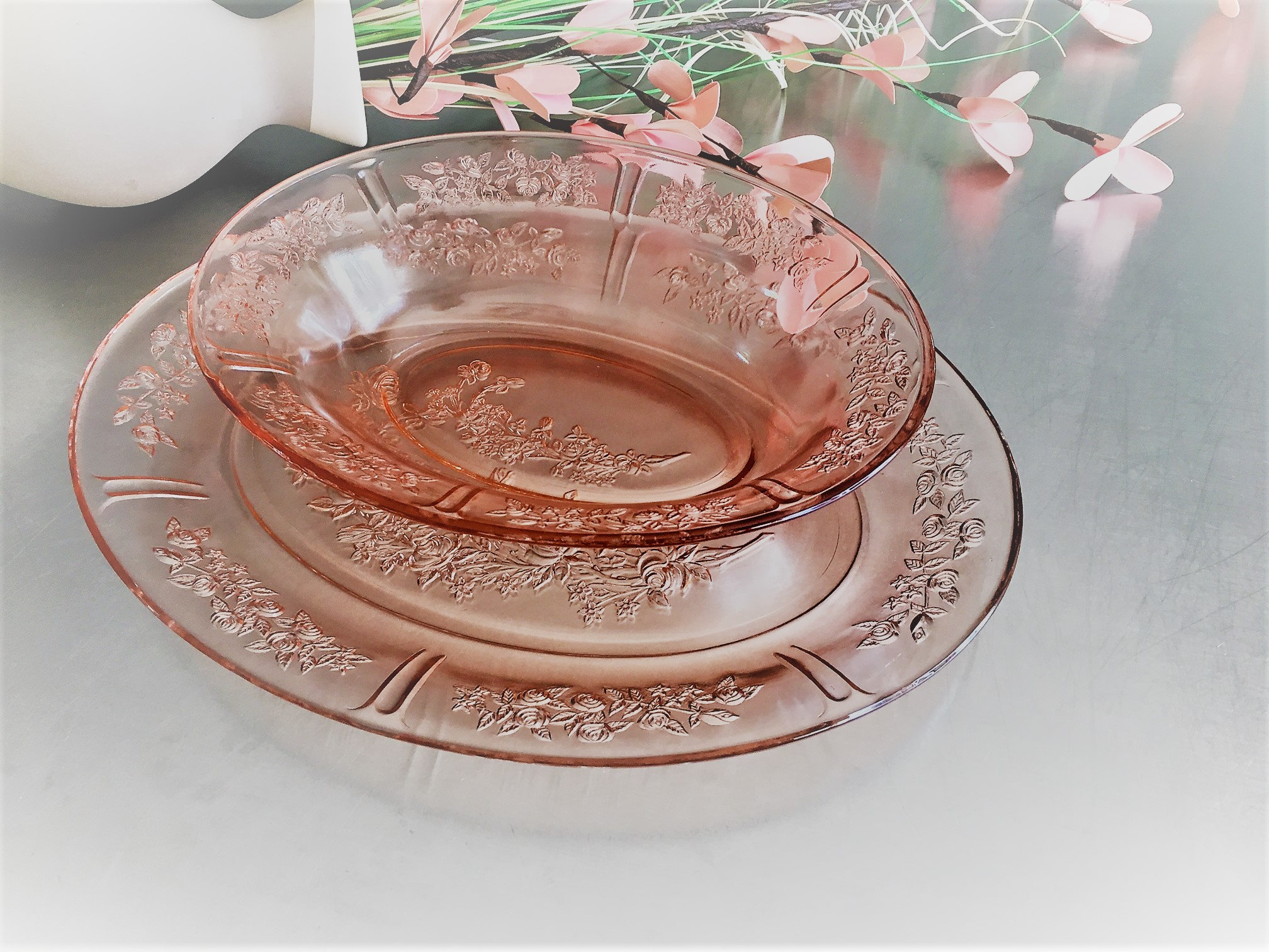 Pink Depression Glass Cup And Saucer Sharon Cabbage R vrogue.co