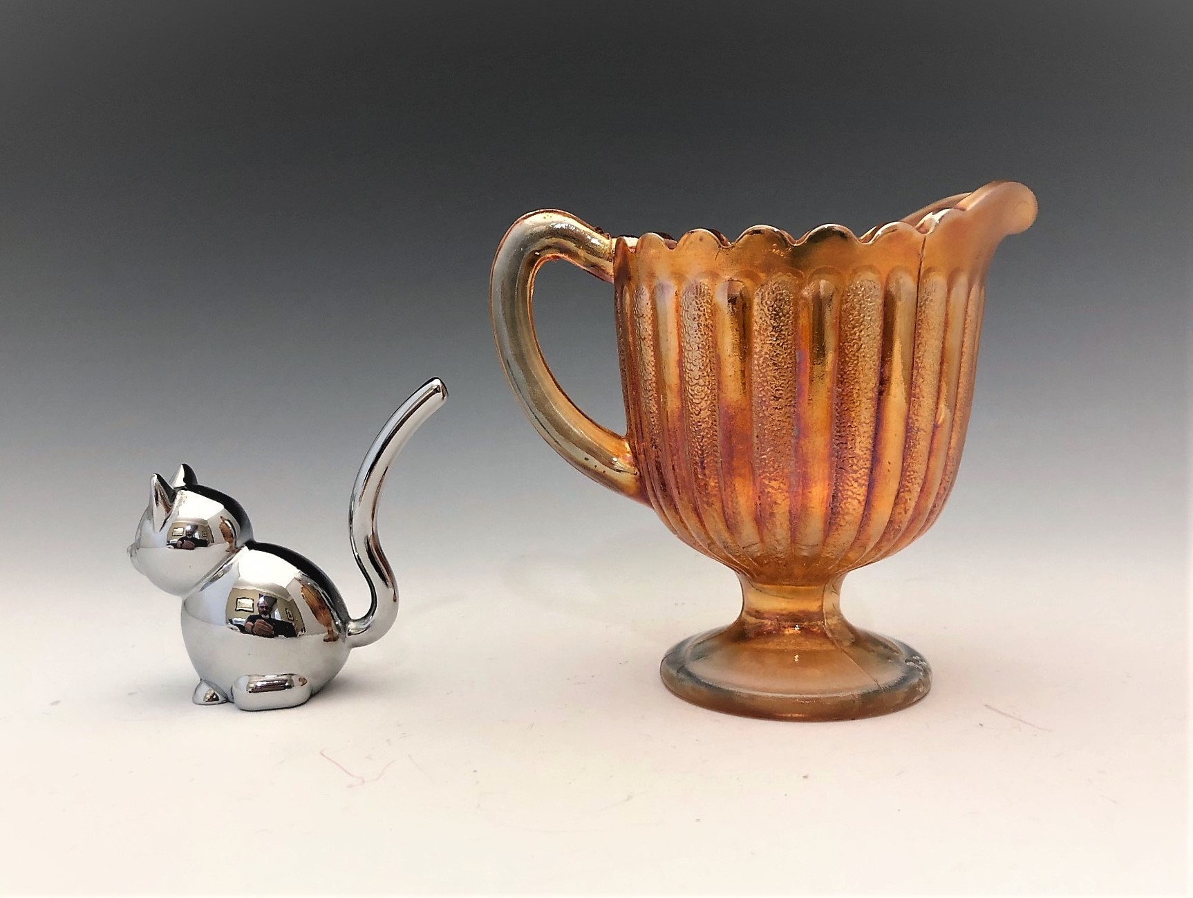 Fenton Stippled Rays Pattern Carnival Glass Creamer ...