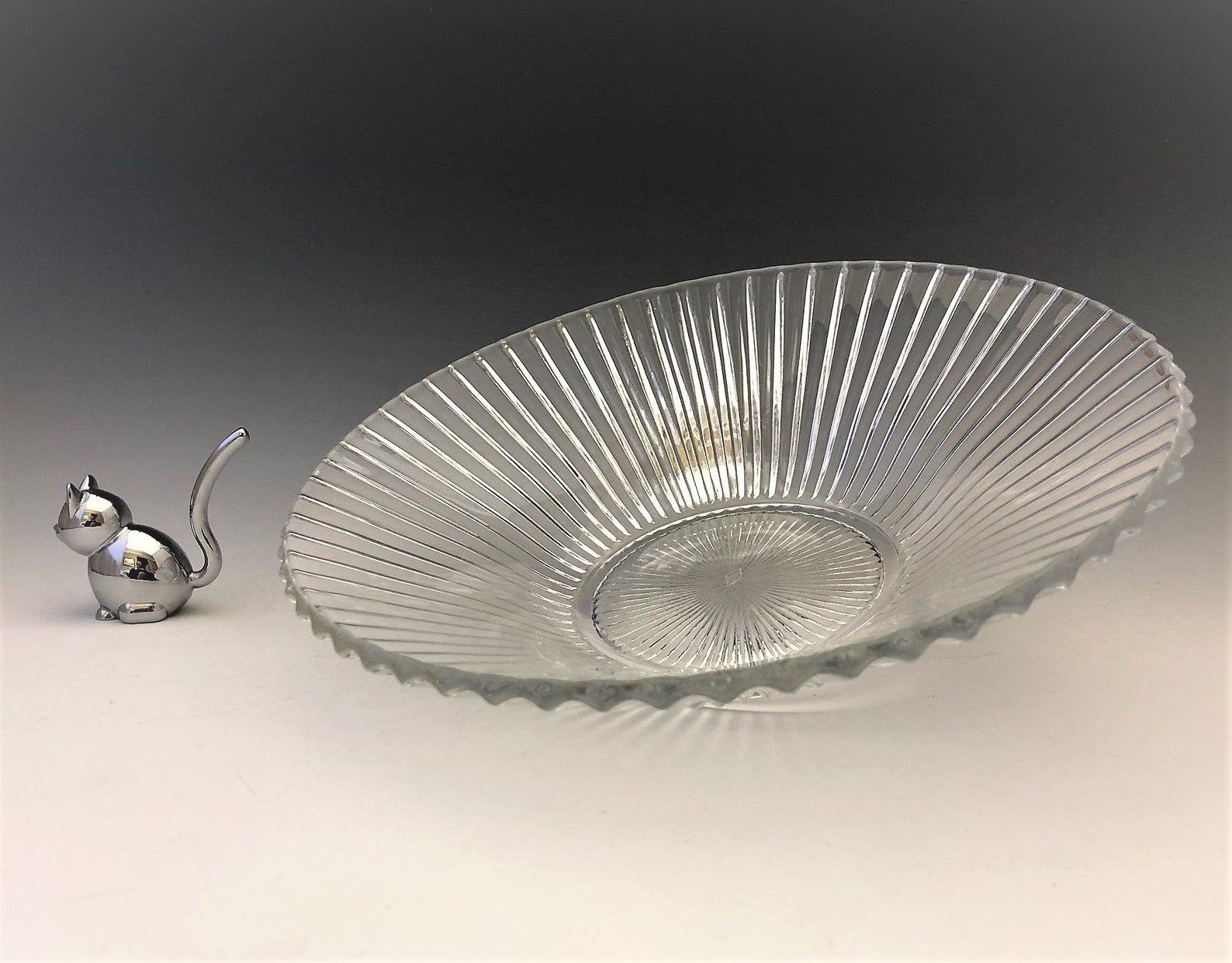 Heisey Ridgeleigh Bowl Mid Century Glass Bowl 10 Inch Bowl Etsy