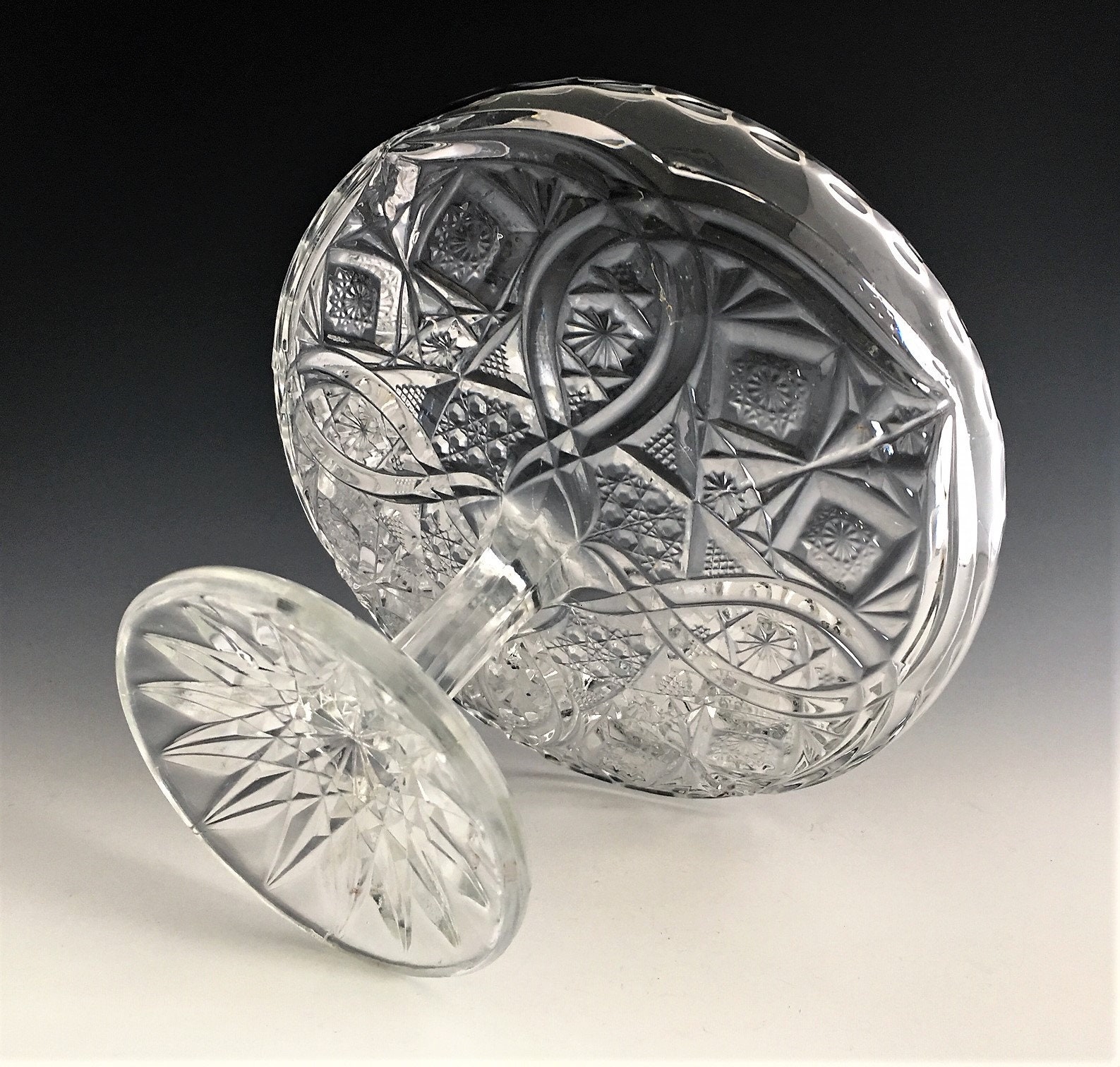 EAPG Compote John B. Higbee Glass Alpha Pattern (OMN) AKA Rexford