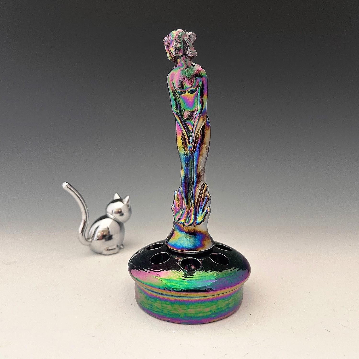 Fenton Glass CV235 Iridized Plum Carnival Waterlily Bowl With