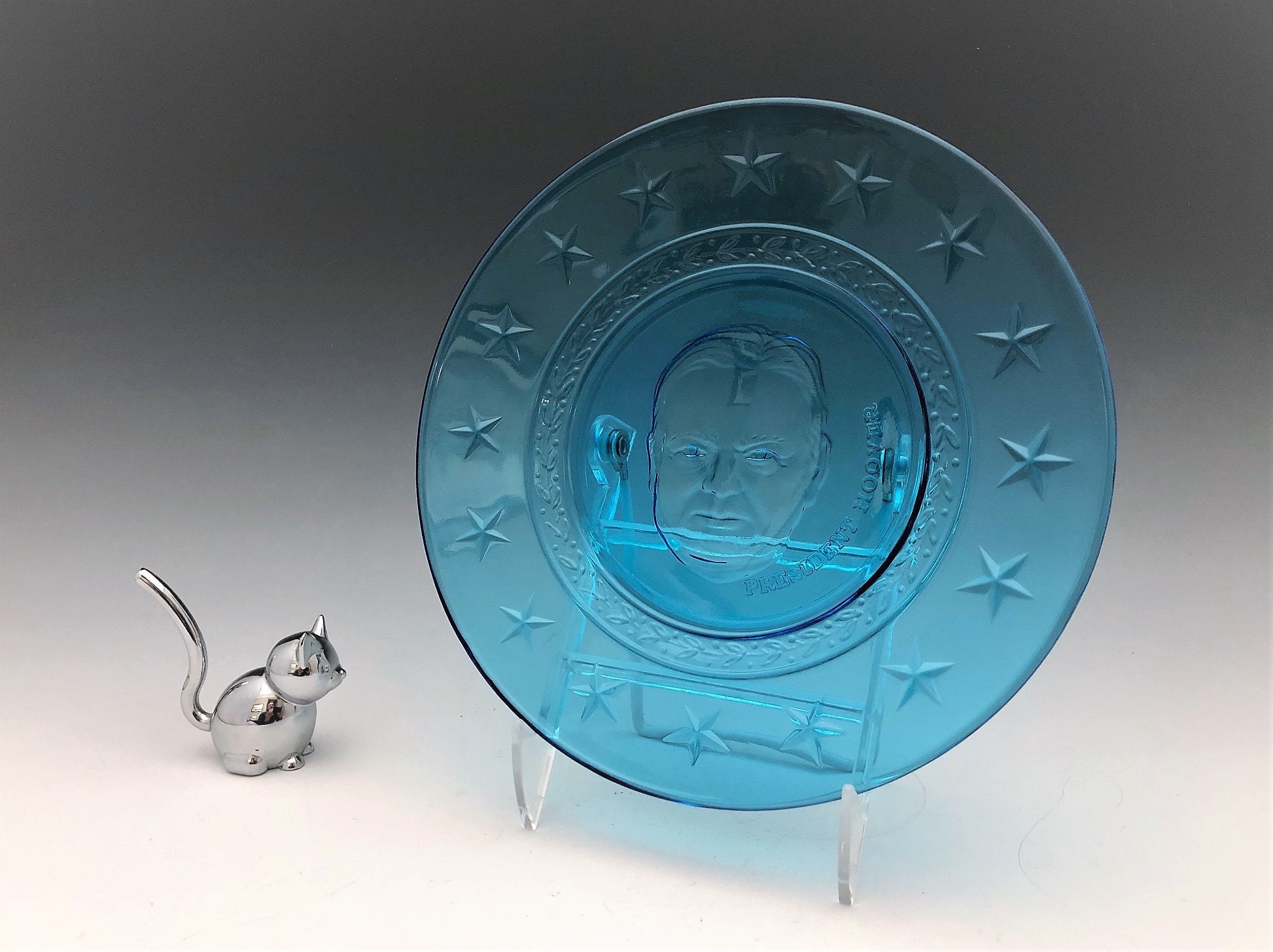 Wheaton Glass Presidential Plates - Set of Three 8-Inch Plates - Hoover