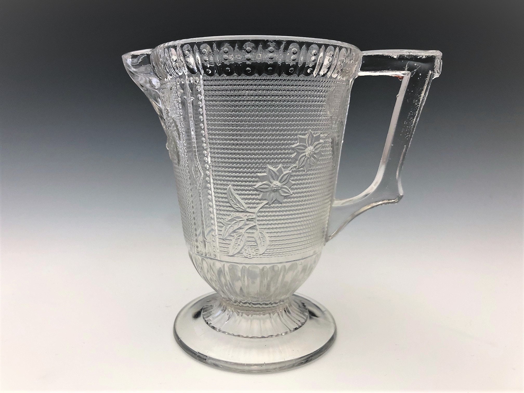 EAPG Creamer Canton Glass Sparkling Pattern AKA Primrose Early